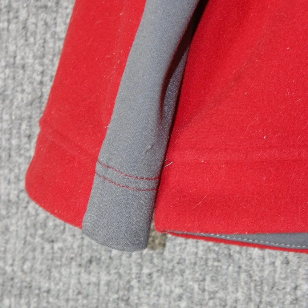 The North Face Fleece Jacket Mens XL Red Full Zip Denali Style Mock Neck Pocket